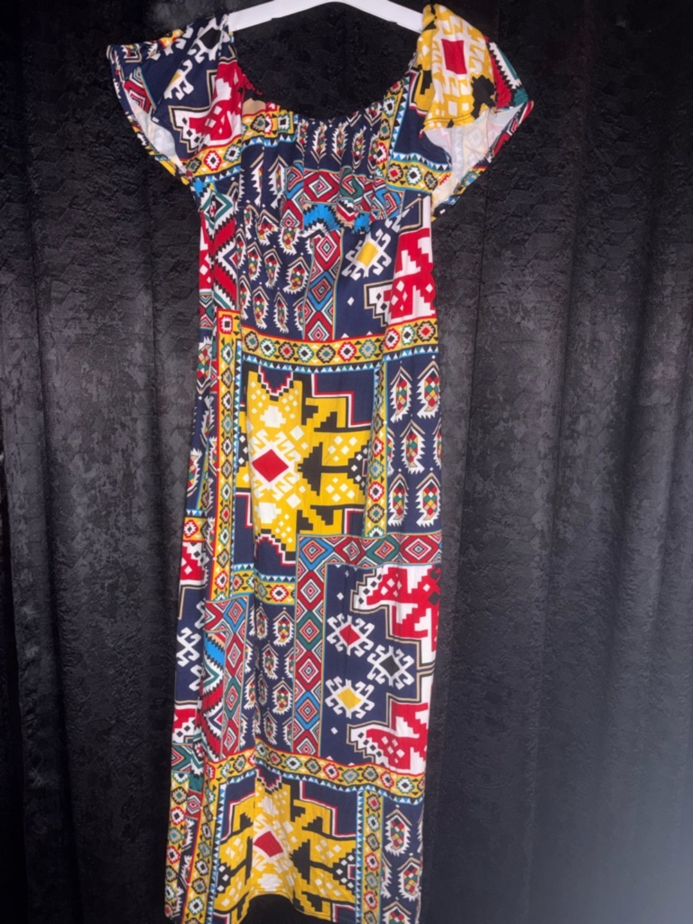 Bohemian Geometric Print Maxi Dress - Multicolor